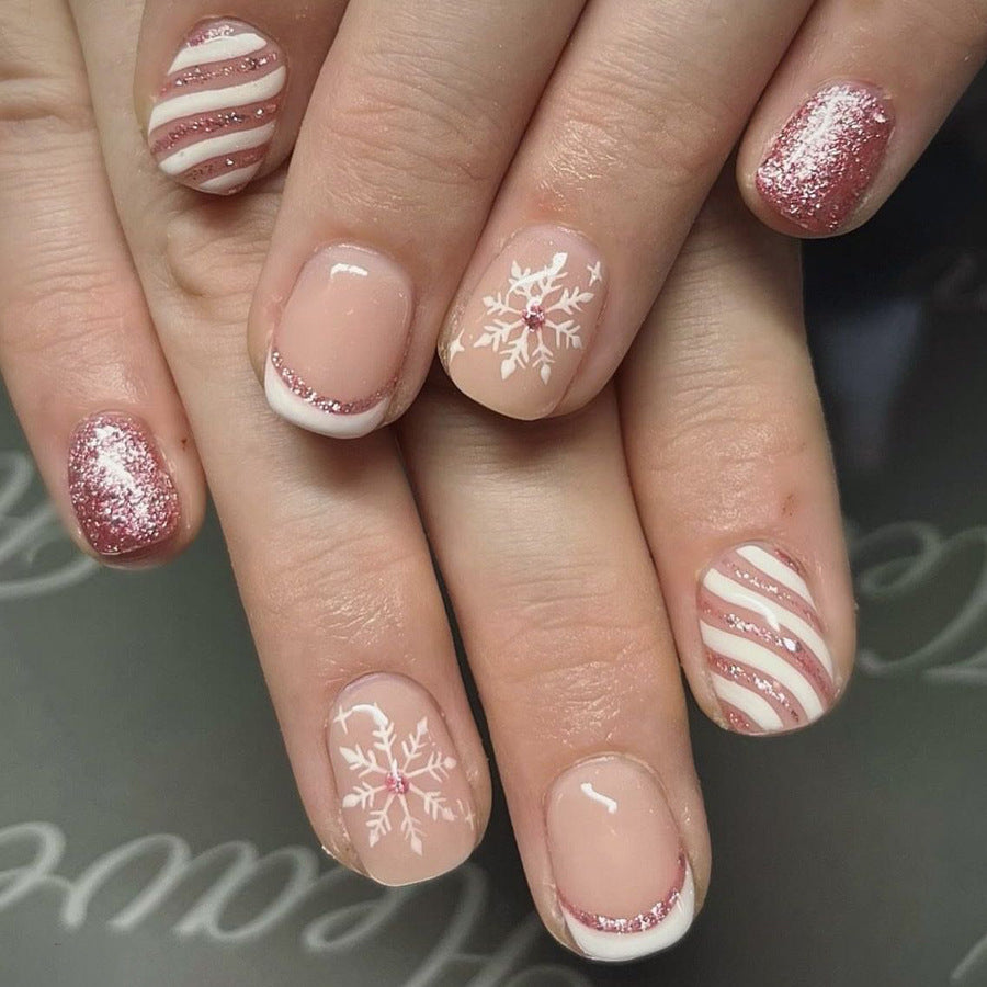 Winter Wonderland Short Square Nails