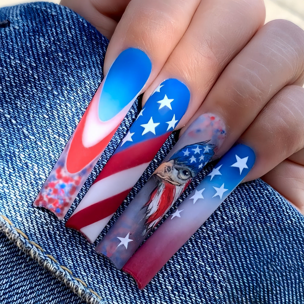 Patriotic Red and Blue Nails Trend
