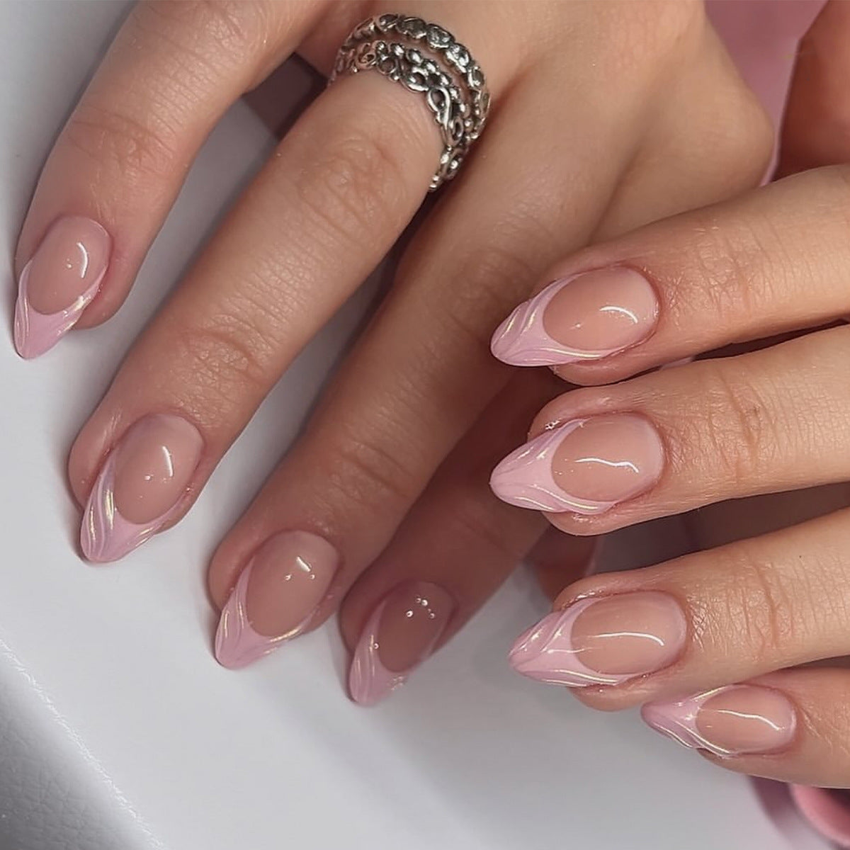Flawless Nail French Tip in Almond Beige