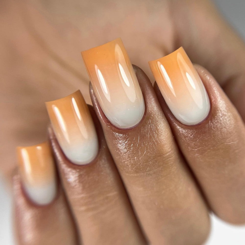 Brown Gradient Glossy Nails That Shine