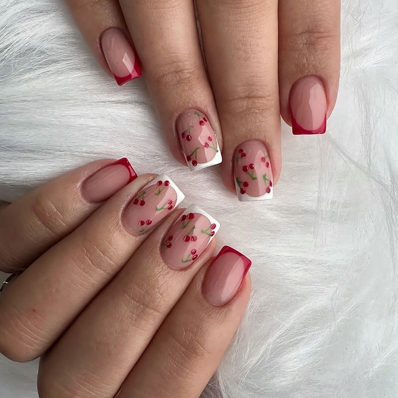 Blossom-Infused Gel Short Nails