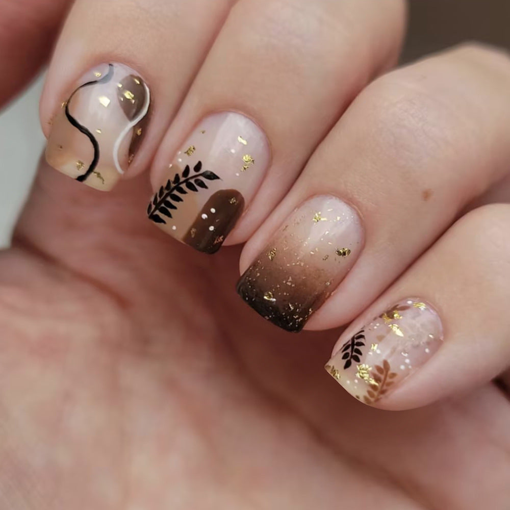 Elegant Ombre Brown Nails for Autumn