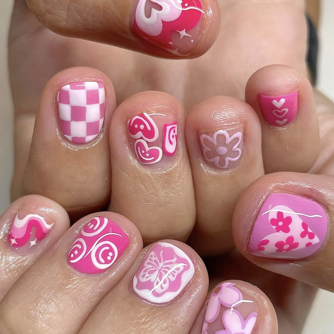 Chic Patterned Nails for Little Girls