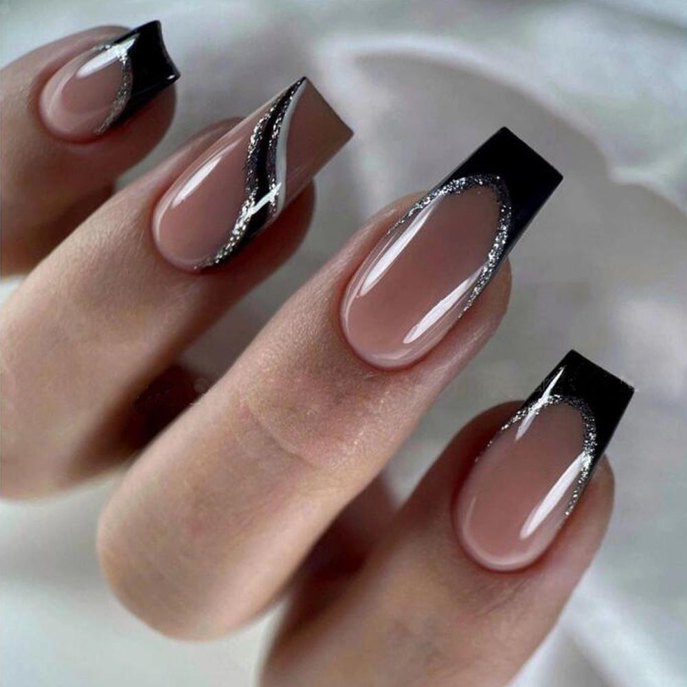 Sleek Black Coffin Nail Inspiration