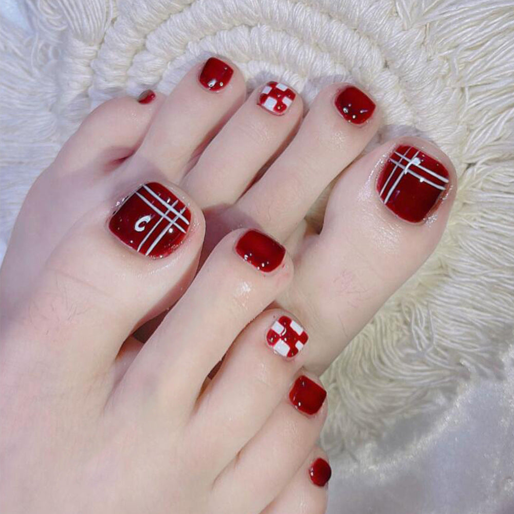 If You Will Holiday Red Press On Toenails – RainyRoses