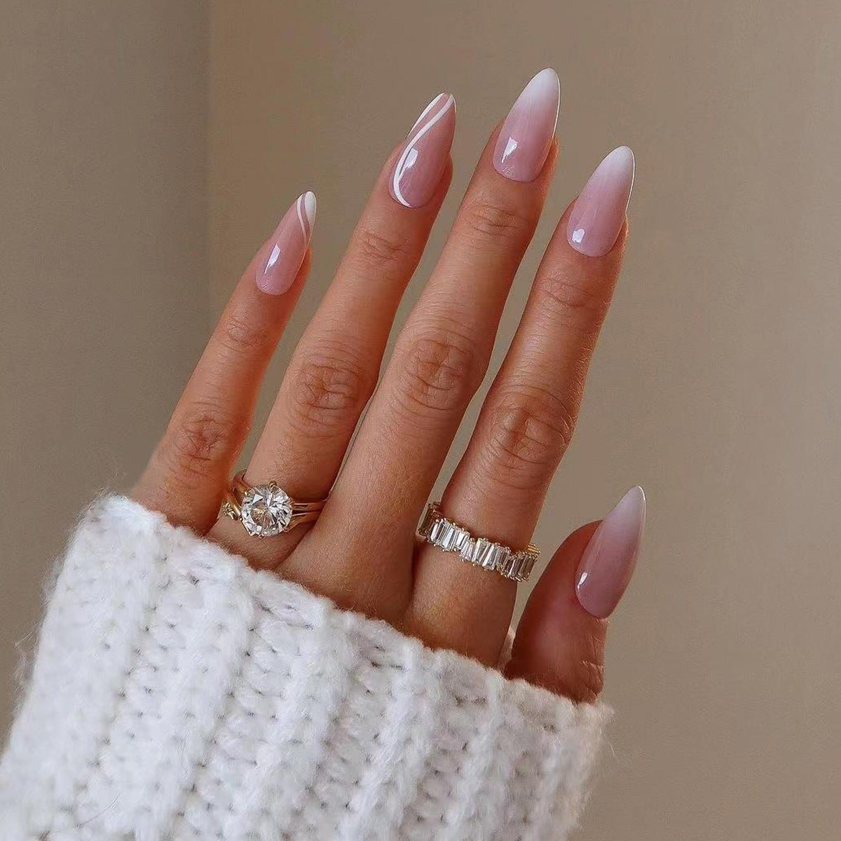 pink almond nails