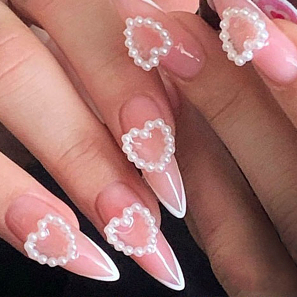 Romantic Pearl Wedding Nails That Shine