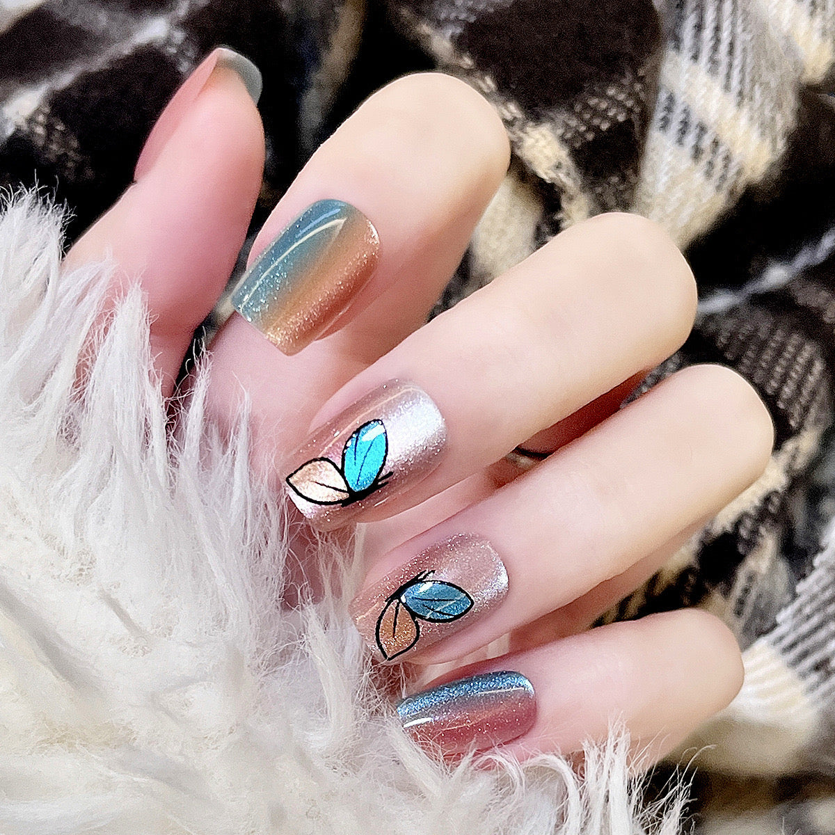 Square Nails with 2025 Holographic Shine