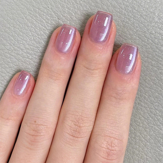 Whimsical Dream Short Square Pink Ombre Glitter Press-On Nail Set