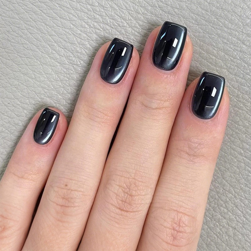 Mystic Night Short Square Dark Glossy Press On Nail Set