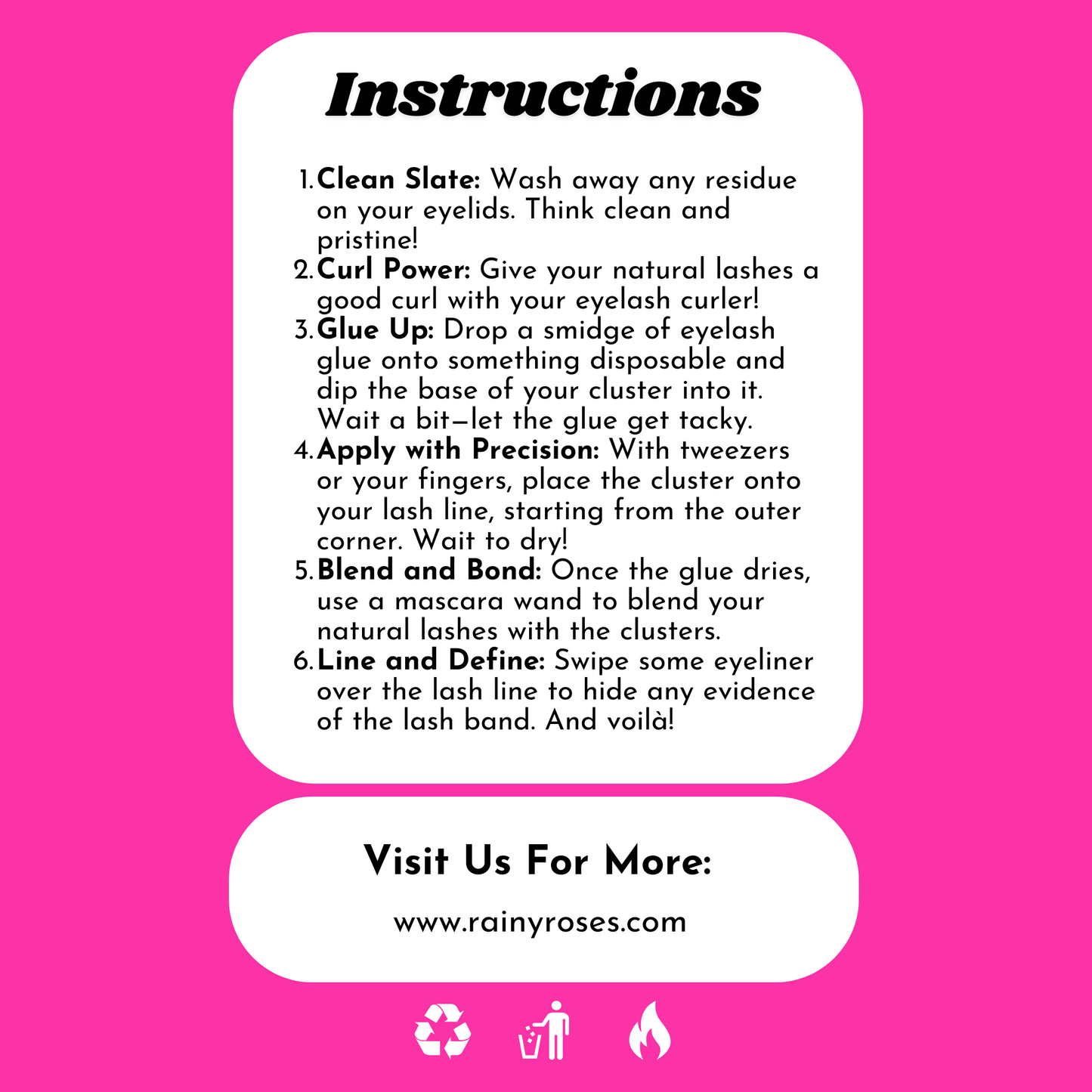 Rainy Roses DIY Lightweight Crown Fan 8-14mm DIY Lash Extensions Lash Clusters