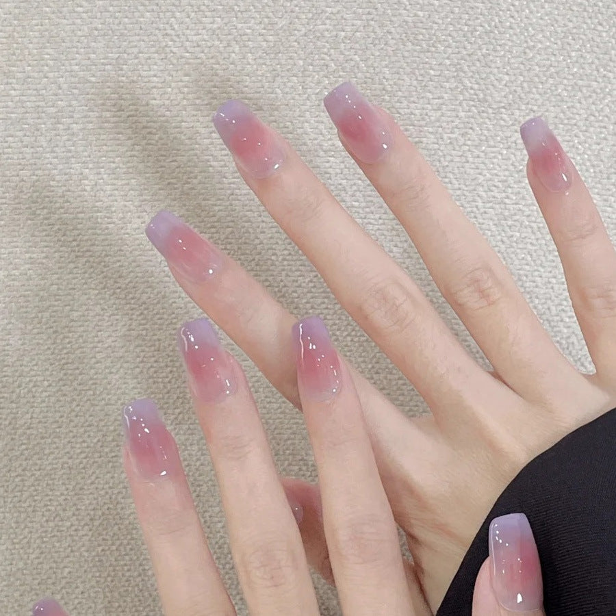 Whimsical Fairy Tale Short Square Lavender Ombre Press On Nail Set