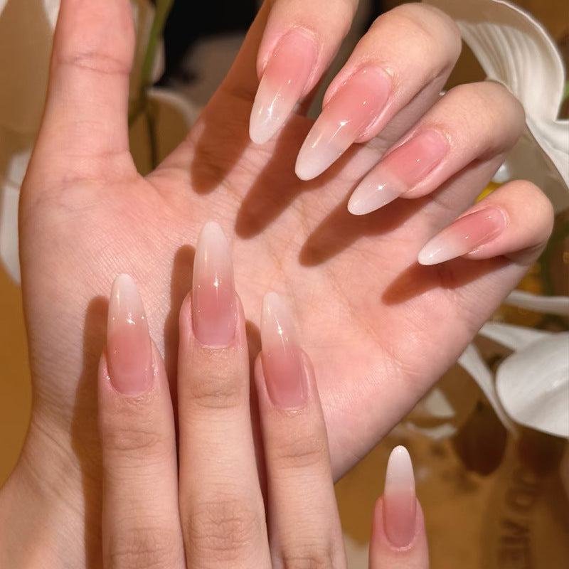 Enchanted Elegance Long Stiletto Ombre Pink Press On Nail Set with Glossy Finish