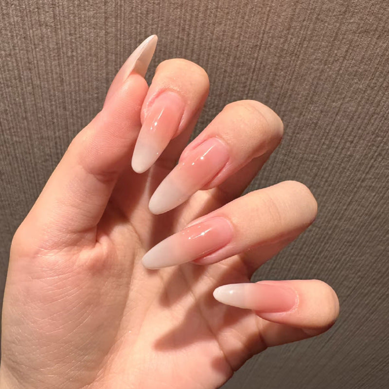 Whimsical Elegance Long Stiletto Gradient Pink Press On Nail Set with High Gloss Finish