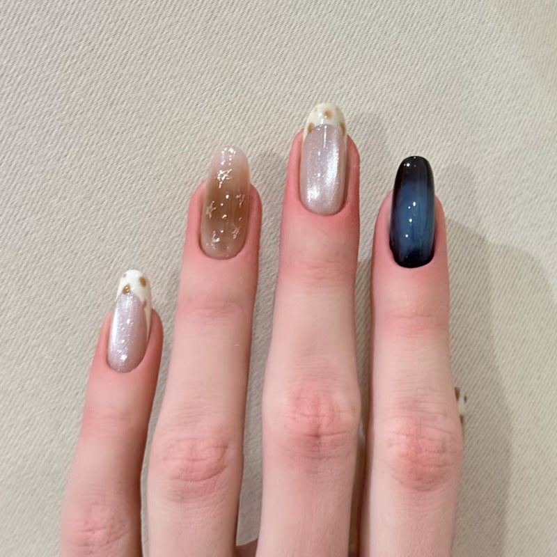 Celestial Vibes Long Oval Glitter Ombre Dream Nail Press Set