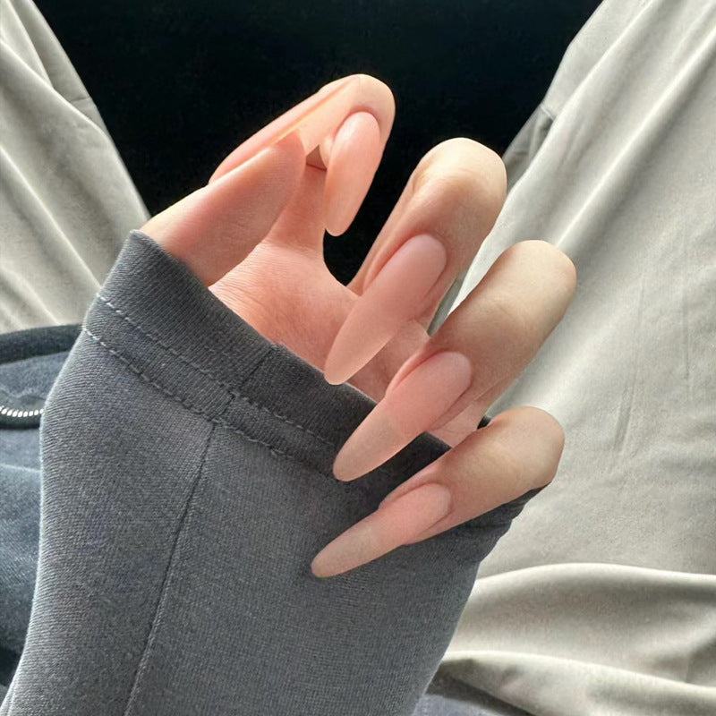 Ethereal Charm Long Almond Shape Soft Pink Matte Nail Set for Elegant Looks