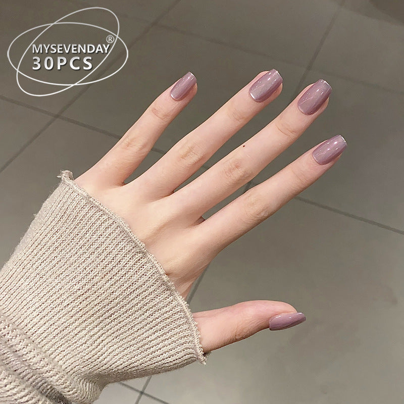 Elegant Lavender Glamour Medium Square Glossy Nail Set with a Stunning Shine Finish