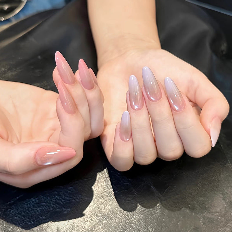 Elegant Blossom Long Almond Pink and Ombre Perfectly Polished Press On Nail Set