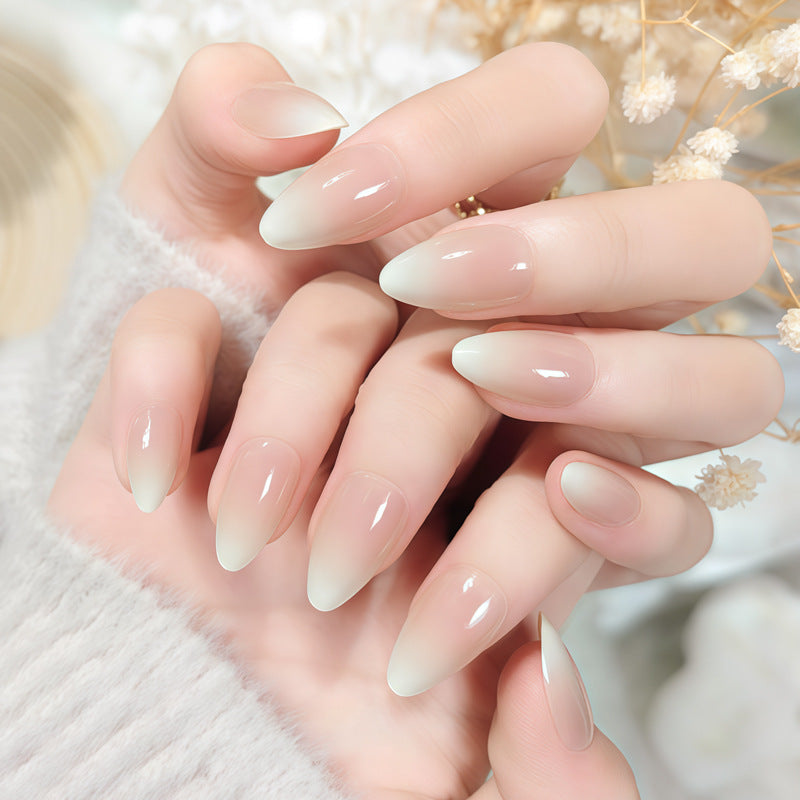 Glamorous Fantasy Medium Almond Ombre Press On Nail Set with a High Gloss Finish