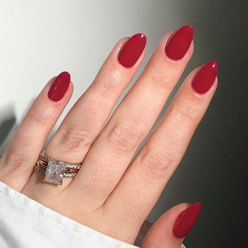 Glamorous Scarlet Medium Almond Shaped Long Lasting Press On Nail Set