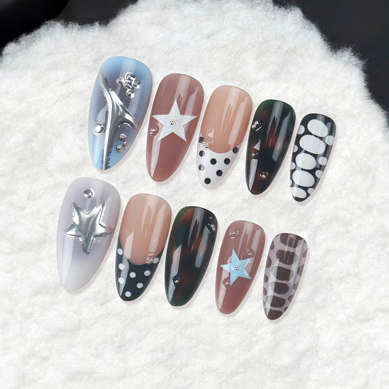 Celestial Chic Long Almond Elegant Ombre Starry Press On Nail Set