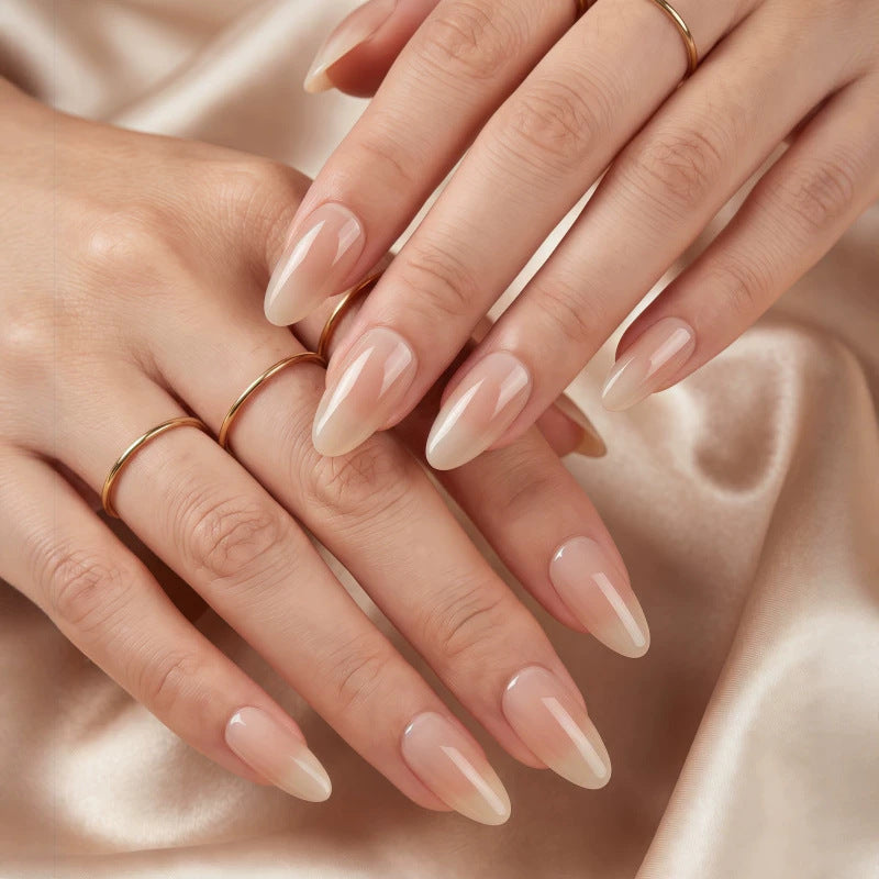 Elegant Dream Medium Almond Neutral Gradient Press On Nail Set