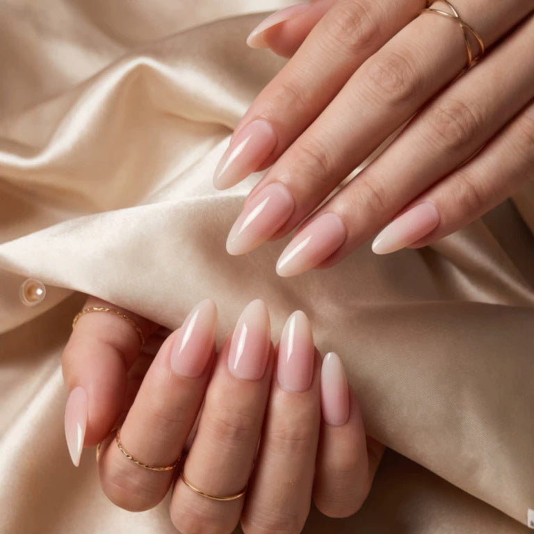 Elegant Fantasy Medium Almond Ombre Press On Nail Set with Ultra Gloss Finish