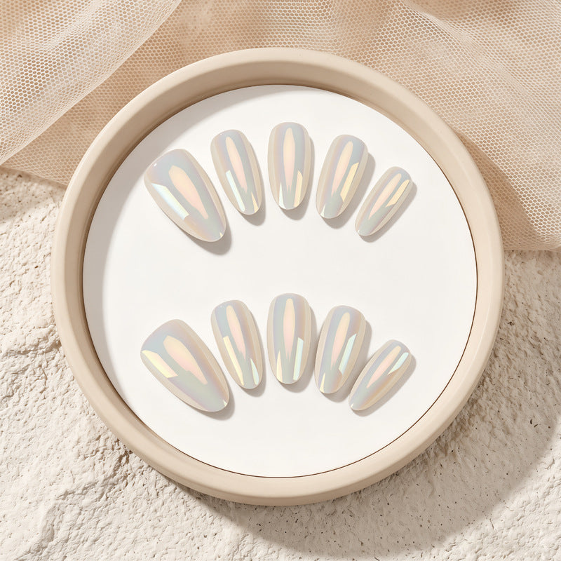Dreamy Elegance Medium Almond Iridescent Press On Nail Set