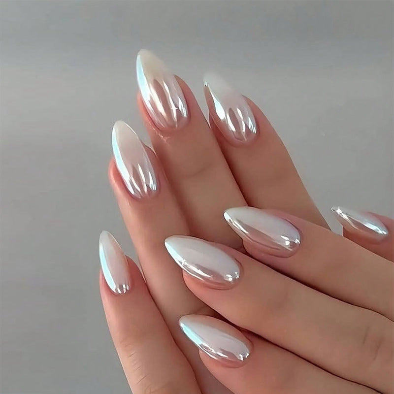 Glimmering Dream Medium Almond Iridescent Press On Nail Set