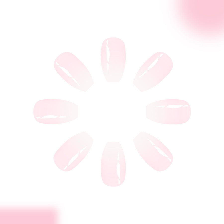 Enchanted Blossom Medium Coffin Soft Pink Gradient Press On Nail Set