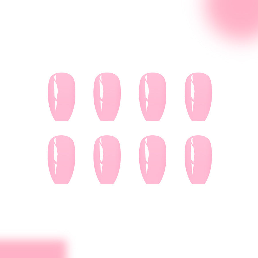 Whimsical Garden Press on Nails Medium Coffin Soft Pink with Glossy Finish
