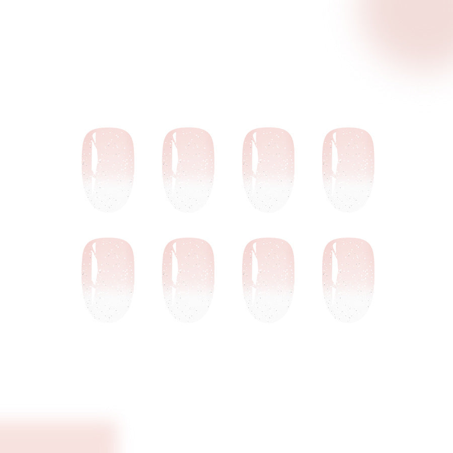 Set of pink nail polish swatches on a white background