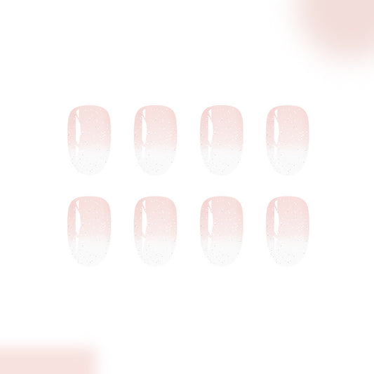 Set of pink nail polish swatches on a white background
