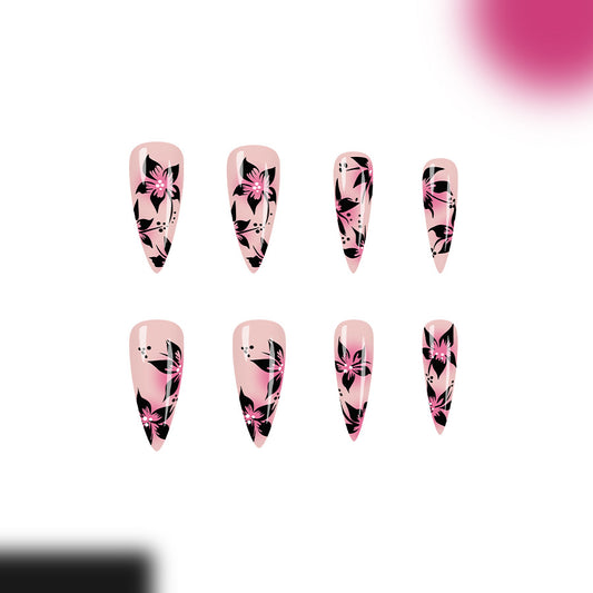 Blossom Fantasy Long Stiletto Pink Floral Press-On Nail Set