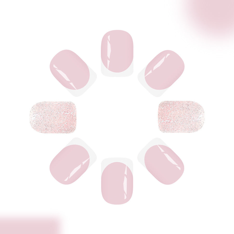 Whimsical Dreams Medium Square Soft Pink with Sparkling Accent Press-On Nail Set