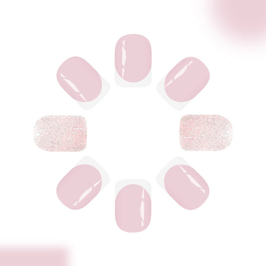 Whimsical Dreams Medium Square Soft Pink with Sparkling Accent Press-On Nail Set