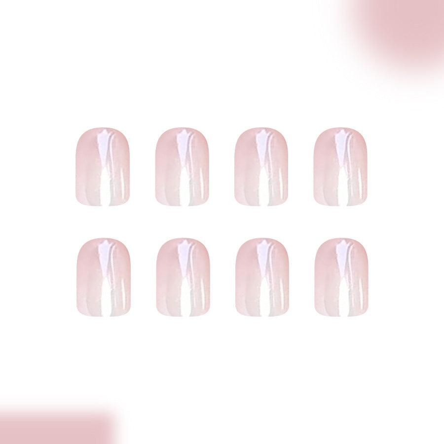 Chic Elegance Short Square Glossy Pink Press On Nail Set