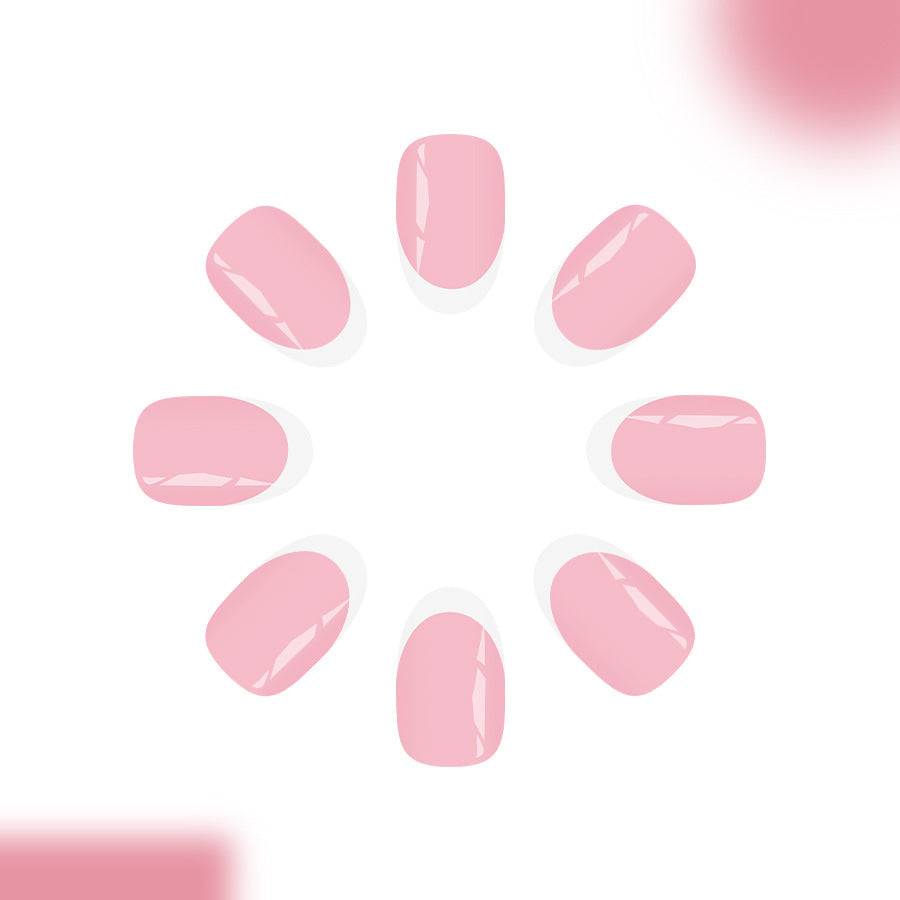 Blush Blossom Elegant Short Oval Soft Pink Glossy Press on Nail Set