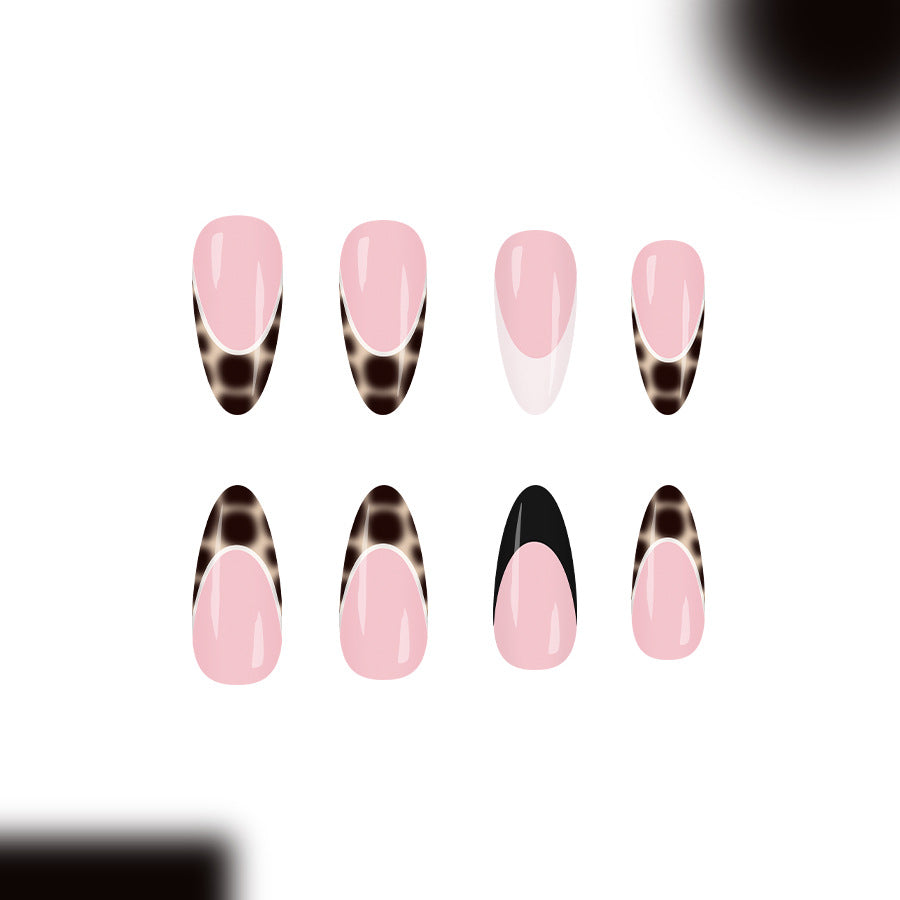Savannah Safari Long Almond Pink and Brown Animal Print Multi-Textured Press-On Nail Set