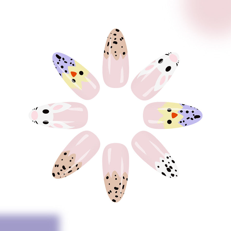 Whimsical Woodland Long Almond Pink with Playful Animal Prints Press On Nail Set