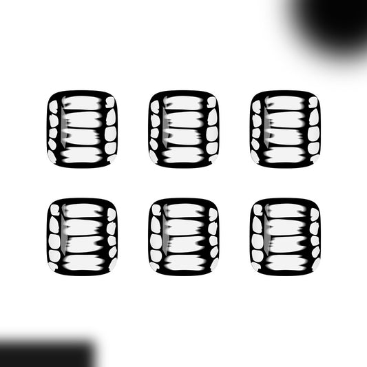 Halloween Vibes Short Square Black and White Candy Corn Design Press On Nail Set