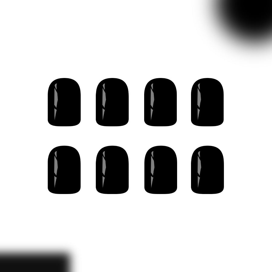 Elegant Midnight Shine Short Square Glossy Press On Nail Set