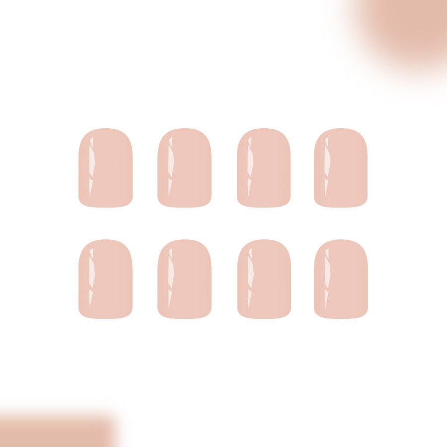 Blush Dream Short Square Beige Finish Press On Nail Set