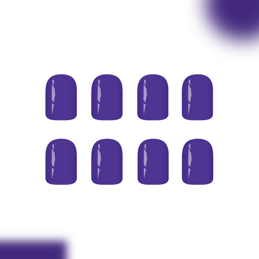 Majestic Purple Short Square Glossy Press On Nail Set
