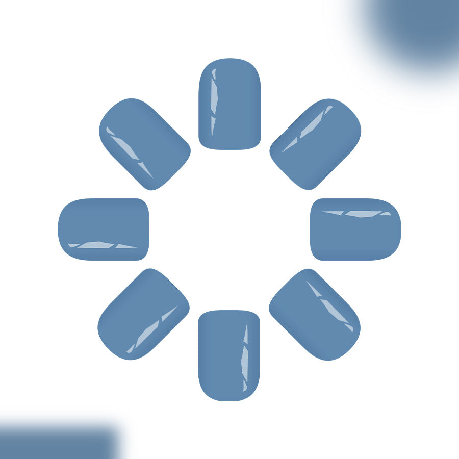 Serene Sky Medium Square Blue Glossy Press On Nail Set with Elegant Finish