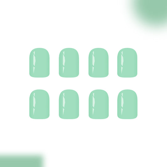 Minty Fresh Short Square Glossy Nail Set