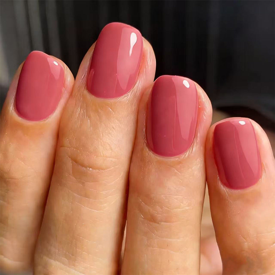 Blush Blossom Short Square Pink Press On Nail Set with High Gloss Finish