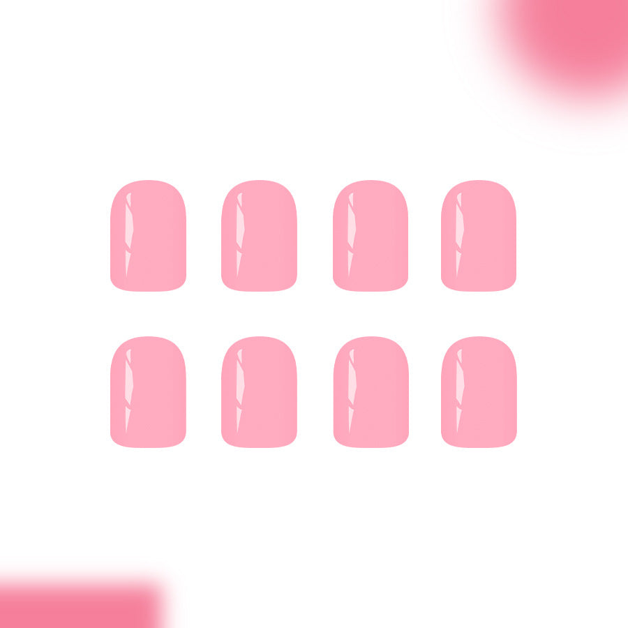 Blush Dream Short Square Pink Glossy Press On Nail Set