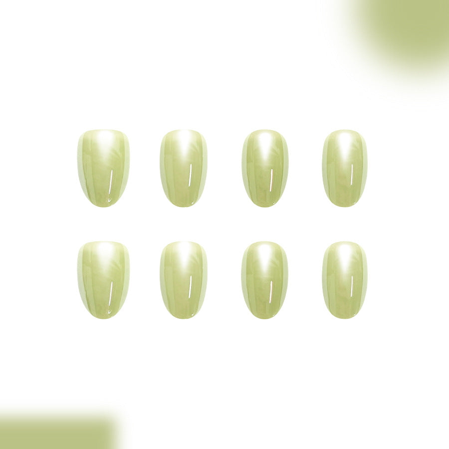 Lime Sorbet Medium Almond Reflective Press On Nail Set