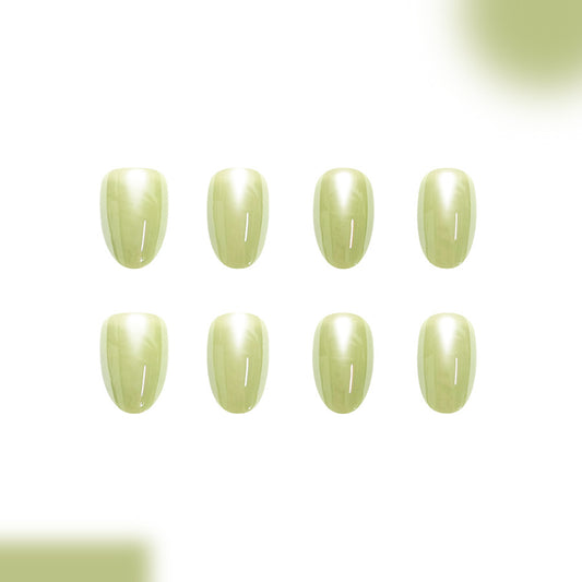 Lime Sorbet Medium Almond Reflective Press On Nail Set